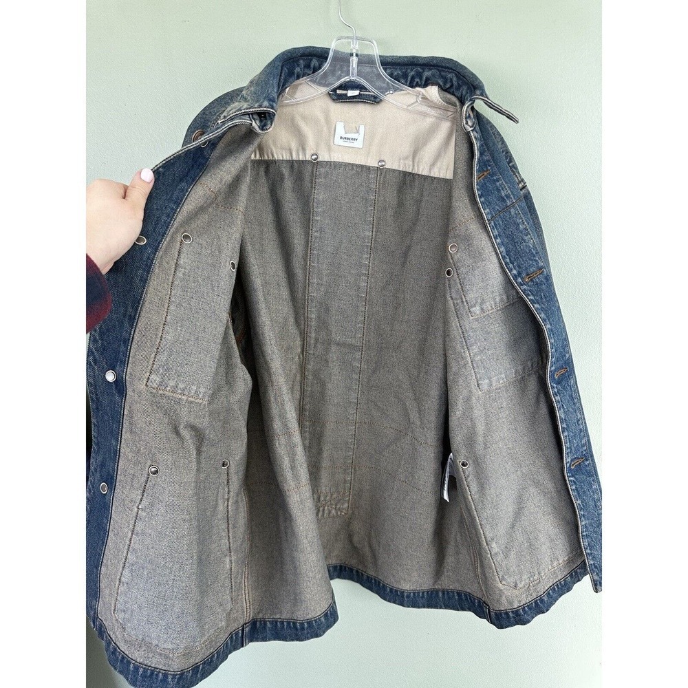 Burberry Mens Denim Jacket Oversized Jean Italy Size 46 Shacket Large Carpenter - Picture 13 of 16
